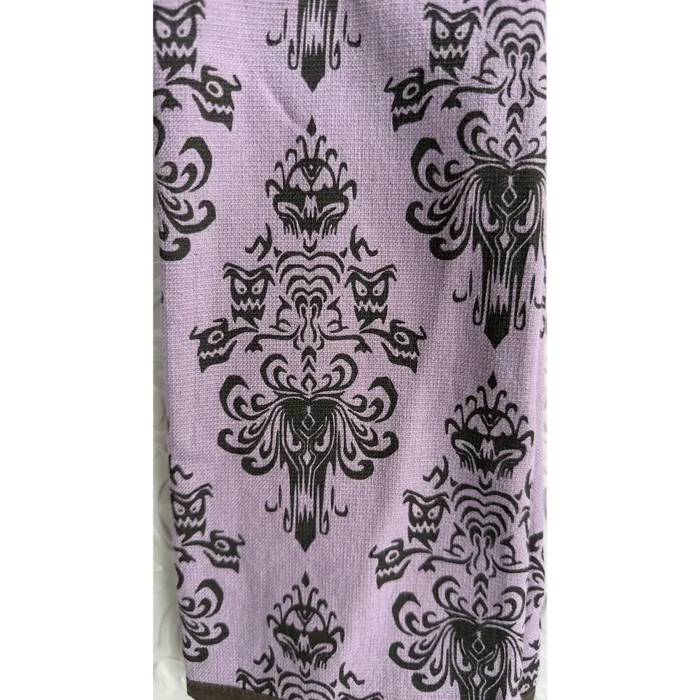 Official Disney Parks Haunted Mansion Wallpaper Kitchen Towel Purple NEW